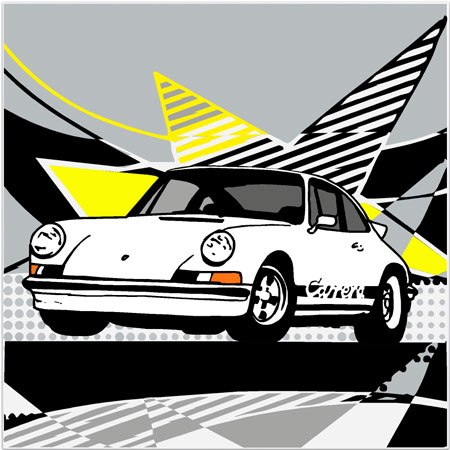 Rod Neer | o.T. (Porsche Nr.3), 2021, Acryl auf Leinwand, Format 100 x 100 cm