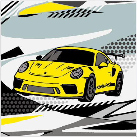 Rod Neer | o.T. (Porsche Nr.20), 2021, Digitaldruck auf Leinwand, Format 120 x 120 cm