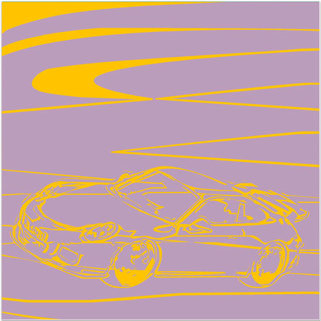 Rod Neer | Porsche # 15-7, 2015, Digitaldruck auf Leinwand, Format 120 x 120 cm