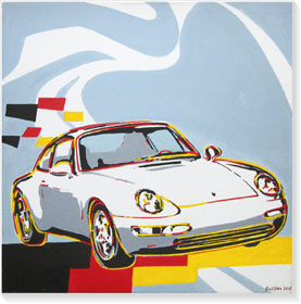 Rod Neer | Porsche No. 5, 2007, Acryl auf Leinwand, Format 30 x 30 cm