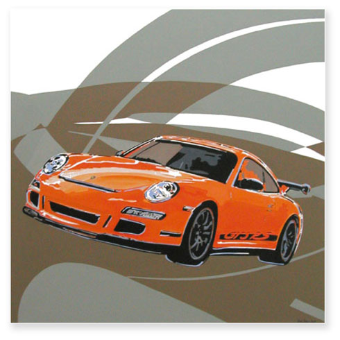 Rod Neer | Porsche No. 2, 2008, Acryl auf Leinwand, Format 80 x 80 cm