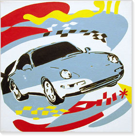 Rod Neer | Porsche No. 6, 2007, Acryl auf Leinwand, Format 30 x 30 cm