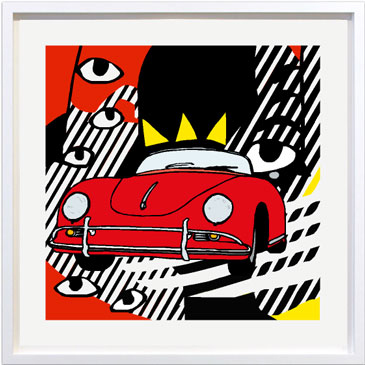 Rod Neer | o.T. (Porsche Nr.38), 2021, Acryl auf Papier, Papierformat 50 x 50 cm