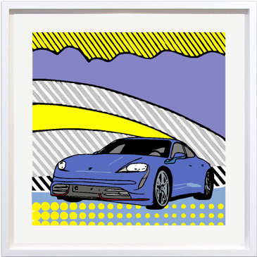 Rod Neer | o.T. (Porsche Nr.40), 2021, Acryl auf Papier, Papierformat 50 x 50 cm