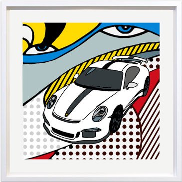 Rod Neer | o.T. (Porsche Nr.41), 2021, Acryl auf Papier, Papierformat 50 x 50 cm